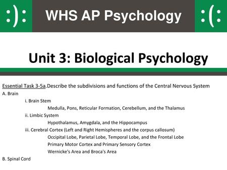 Unit 3: Biological Psychology