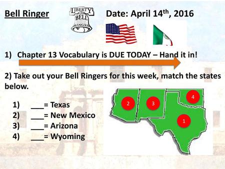 Bell Ringer Date: April 14th, 2016