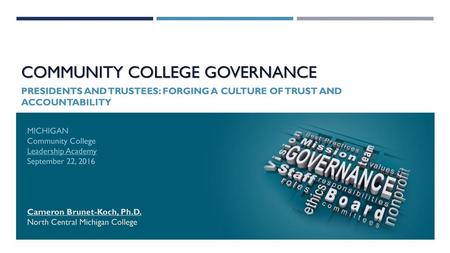 COMMUNITY COLLEGE GOVERNANCE