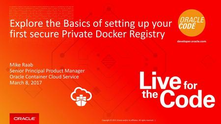 Explore the Basics of setting up your first secure Private Docker Registry This is a Title Slide with Graphic slide ideal for including a picture with.