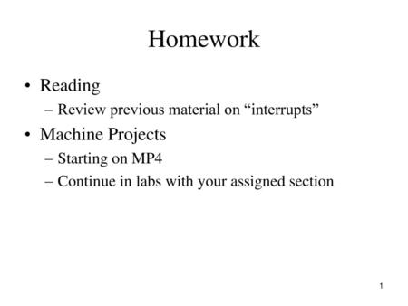 Homework Reading Machine Projects