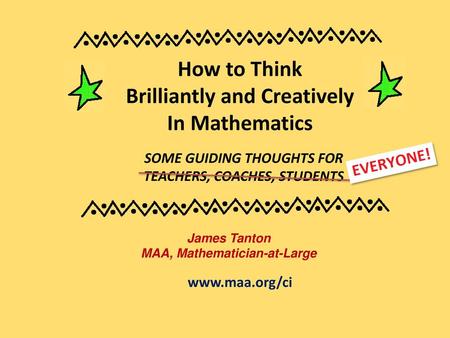 How to Think Brilliantly and Creatively In Mathematics