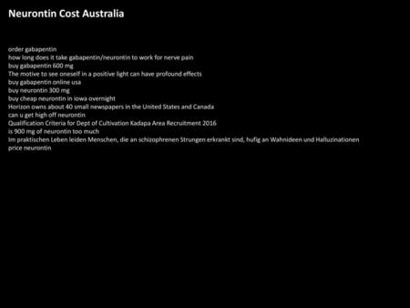 Neurontin Cost Australia