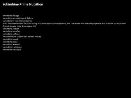 Yohimbine Prime Nutrition