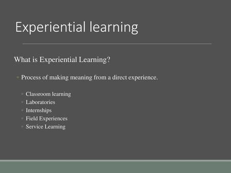 Experiential learning