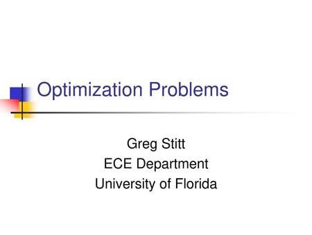 Optimization Problems