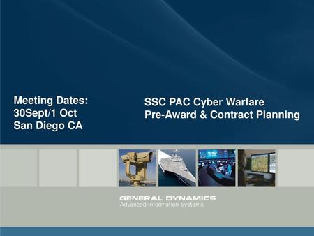 SSC PAC Cyber Warfare Pre-Award & Contract Planning