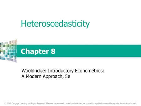 Heteroscedasticity Chapter 8