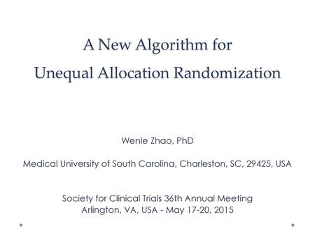 A New Algorithm for Unequal Allocation Randomization