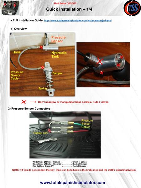 Quick Installation – 1/4  Pressure Sensor