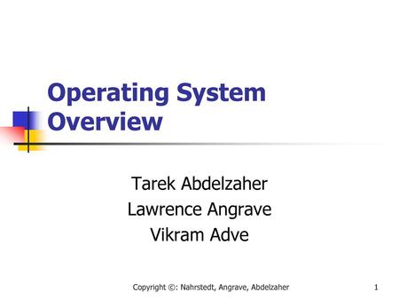 Operating System Overview