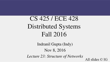 Lecture 23: Structure of Networks