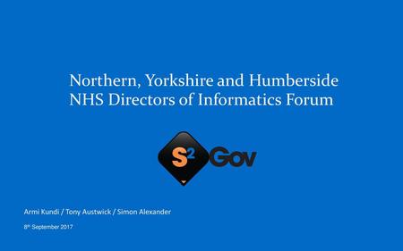 Northern, Yorkshire and Humberside NHS Directors of Informatics Forum