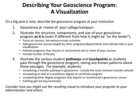 Describing Your Geoscience Program: A Visualization