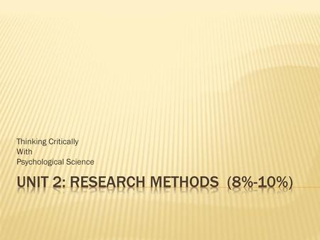 Unit 2: Research Methods (8%-10%)