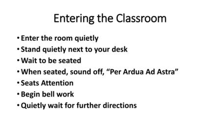 Entering the Classroom