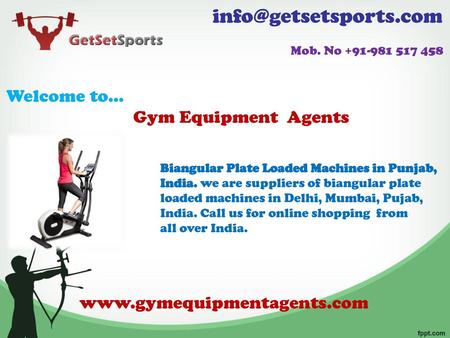 Welcome to… Gym Equipment Agents