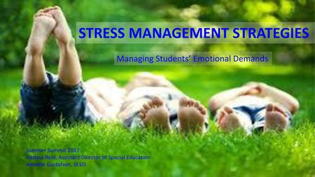 STRESS MANAGEMENT STRATEGIES