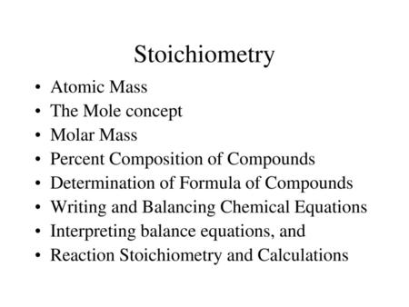 Chem 1A Chapter 3 Lecture Outlines