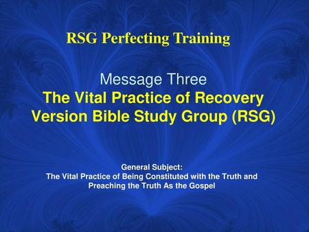 RSG Perfecting Training