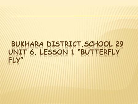 bukhara district,school 29 Unit 6, Lesson 1 “Butterfly fly”