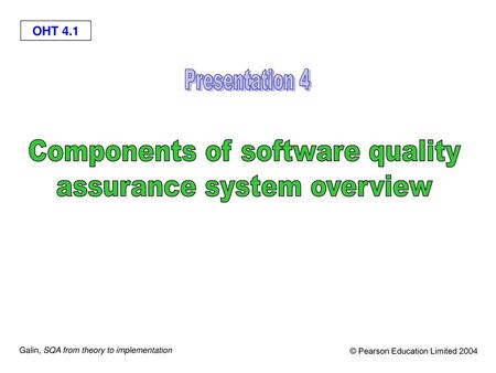 Components of software quality assurance system overview