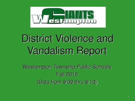 District Violence and Vandalism Report