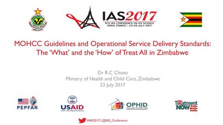 Dr R.C Choto Ministry of Health and Child Care, Zimbabwe 23 July 2017