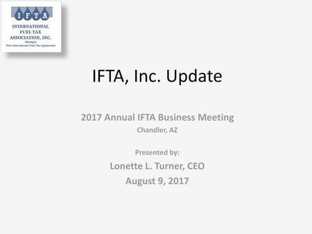 2017 Annual IFTA Business Meeting