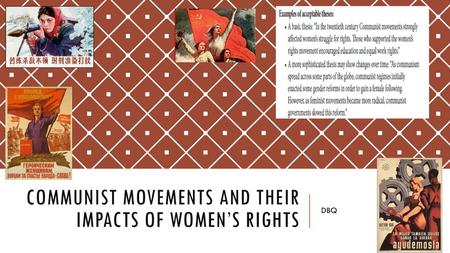 Communist movements and their impacts of women’s rights