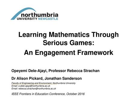 Learning Mathematics Through Serious Games: An Engagement Framework