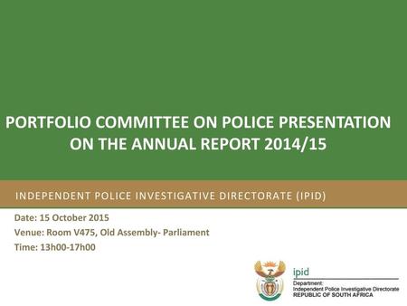 Independent Police Investigative Directorate (IPID)