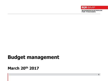 Budget management  March 20th 2017