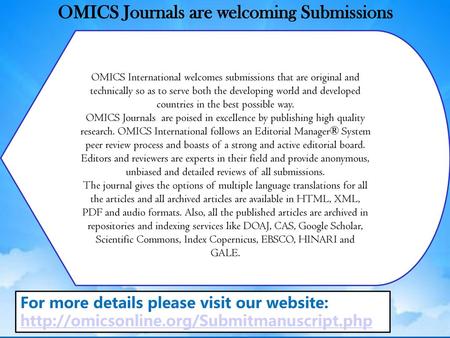 OMICS Journals are welcoming Submissions