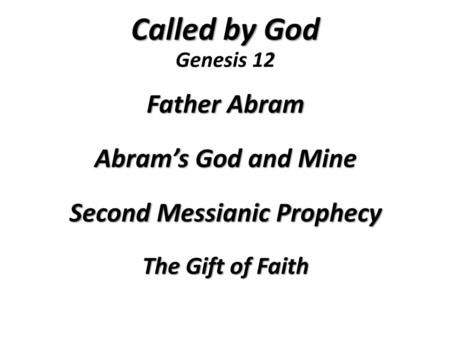 Second Messianic Prophecy