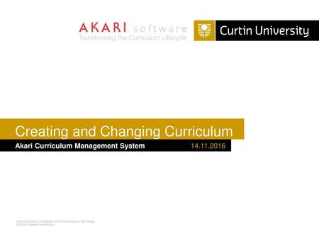 Creating and Changing Curriculum