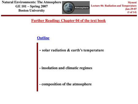 Natural Environments: The Atmosphere