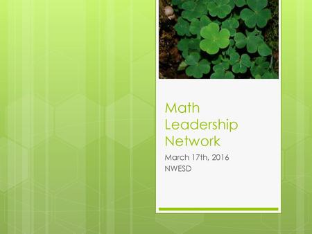 Math Leadership Network