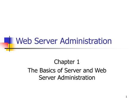 Web Server Administration