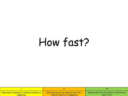 How fast?.