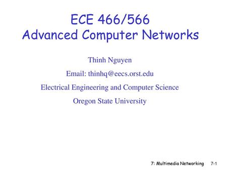 Advanced Computer Networks