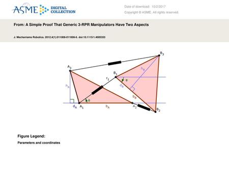 From: A Simple Proof That Generic 3-RPR Manipulators Have Two Aspects