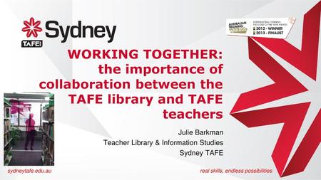 Julie Barkman Teacher Library & Information Studies Sydney TAFE