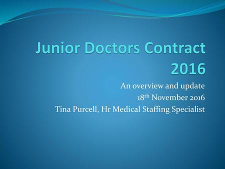 Junior Doctors Contract 2016