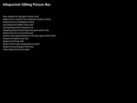 Allopurinol 100mg Picture Nor