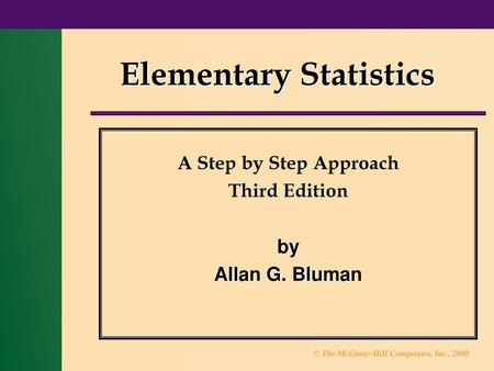 Elementary Statistics