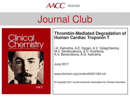 Thrombin-Mediated Degradation of Human Cardiac Troponin T