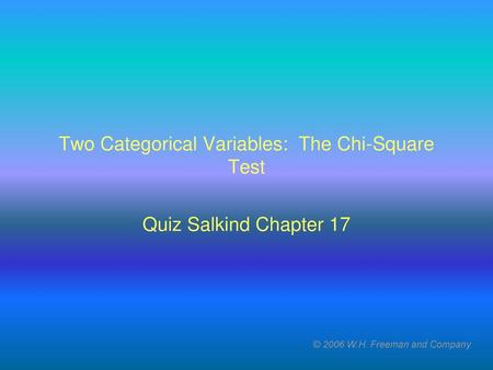 Two Categorical Variables: The Chi-Square Test