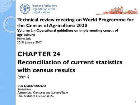 Reconciliation of current statistics with census results