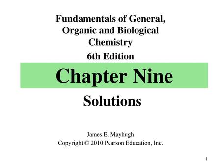 Fundamentals of General, Organic and Biological Chemistry